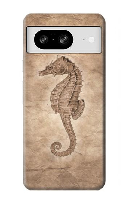 W3214 Seahorse Skeleton Fossil Funda Carcasa Case y Caso Del Tirón Funda para Google Pixel 8