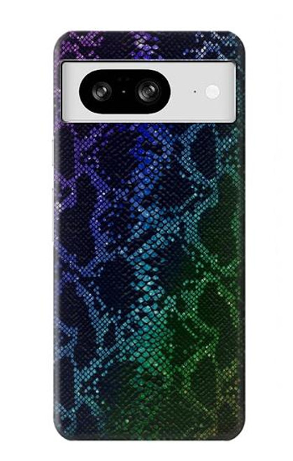 W3366 Rainbow Python Skin Graphic Print Funda Carcasa Case y Caso Del Tirón Funda para Google Pixel 8