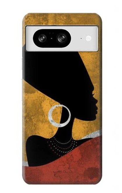 W3453 African Queen Nefertiti Silhouette Funda Carcasa Case y Caso Del Tirón Funda para Google Pixel 8