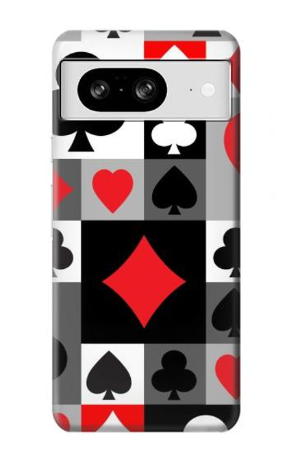 W3463 Poker Card Suit Funda Carcasa Case y Caso Del Tirón Funda para Google Pixel 8