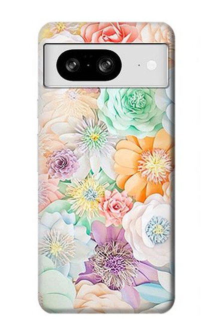 W3705 Pastel Floral Flower Funda Carcasa Case y Caso Del Tirón Funda para Google Pixel 8