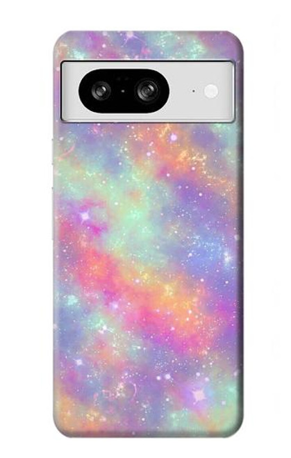 W3706 Pastel Rainbow Galaxy Pink Sky Funda Carcasa Case y Caso Del Tirón Funda para Google Pixel 8