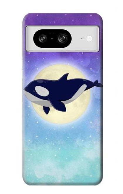 W3807 Killer Whale Orca Moon Pastel Fantasy Funda Carcasa Case y Caso Del Tirón Funda para Google Pixel 8