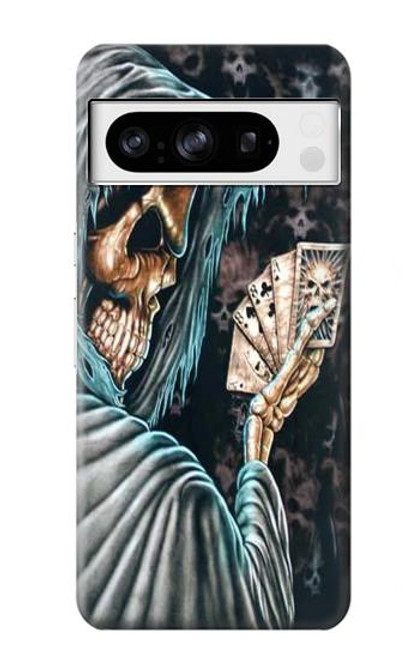 W0748 Grim Reaper Death Poker Funda Carcasa Case y Caso Del Tirón Funda para Google Pixel 8 pro