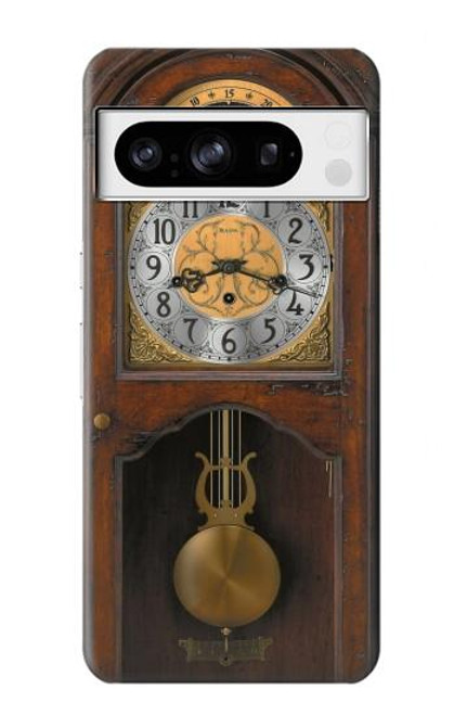 W3173 Grandfather Clock Antique Wall Clock Funda Carcasa Case y Caso Del Tirón Funda para Google Pixel 8 pro