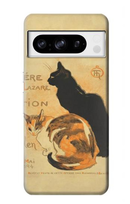 W3229 Vintage Cat Poster Funda Carcasa Case y Caso Del Tirón Funda para Google Pixel 8 pro