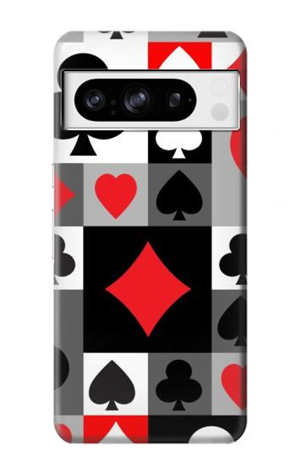 W3463 Poker Card Suit Funda Carcasa Case y Caso Del Tirón Funda para Google Pixel 8 pro