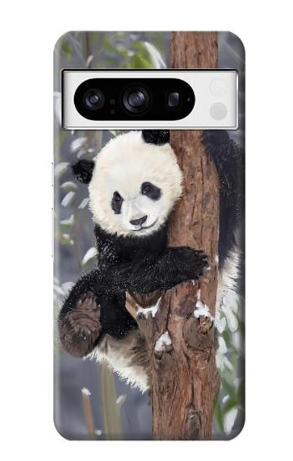 W3793 Cute Baby Panda Snow Painting Funda Carcasa Case y Caso Del Tirón Funda para Google Pixel 8 pro