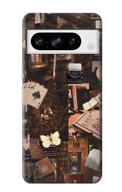 W3877 Dark Academia Funda Carcasa Case y Caso Del Tirón Funda para Google Pixel 8 pro