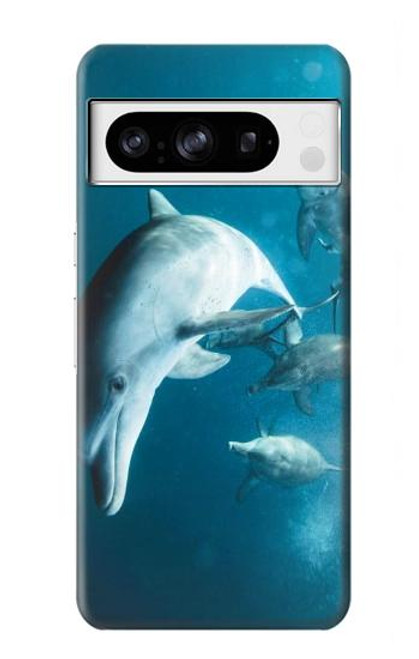 W3878 Dolphin Funda Carcasa Case y Caso Del Tirón Funda para Google Pixel 8 pro