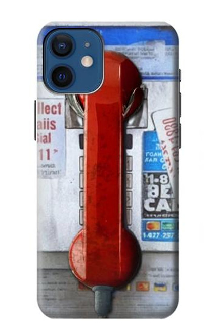 W3925 Collage Vintage Pay Phone Funda Carcasa Case y Caso Del Tirón Funda para iPhone 12 mini