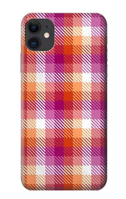 W3941 LGBT Lesbian Pride Flag Plaid Funda Carcasa Case y Caso Del Tirón Funda para iPhone 11