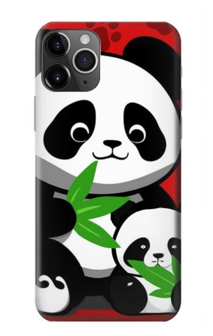 W3929 Cute Panda Eating Bamboo Funda Carcasa Case y Caso Del Tirón Funda para iPhone 11 Pro Max