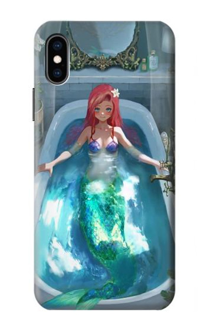 W3911 Cute Little Mermaid Aqua Spa Funda Carcasa Case y Caso Del Tirón Funda para iPhone X, iPhone XS