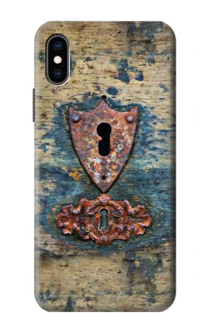 W3955 Vintage Keyhole Weather Door Funda Carcasa Case y Caso Del Tirón Funda para iPhone X, iPhone XS