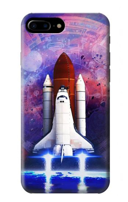 W3913 Colorful Nebula Space Shuttle Funda Carcasa Case y Caso Del Tirón Funda para iPhone 7 Plus, iPhone 8 Plus