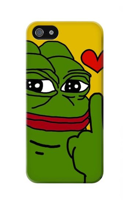 W3945 Pepe Love Middle Finger Funda Carcasa Case y Caso Del Tirón Funda para iPhone 5 5S SE