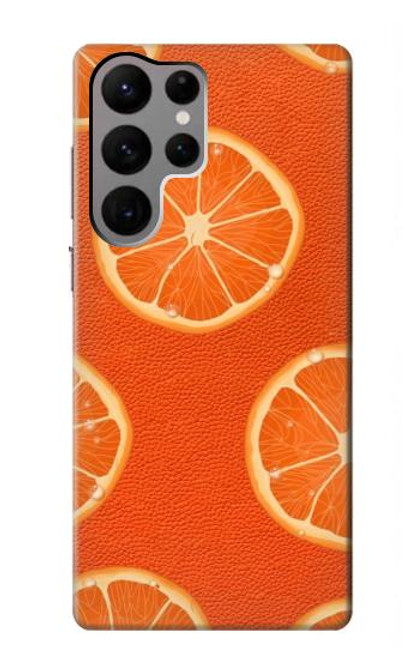 W3946 Seamless Orange Pattern Funda Carcasa Case y Caso Del Tirón Funda para Samsung Galaxy S23 Ultra