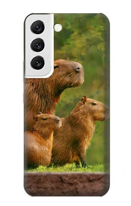 W3917 Capybara Family Giant Guinea Pig Funda Carcasa Case y Caso Del Tirón Funda para Samsung Galaxy S22