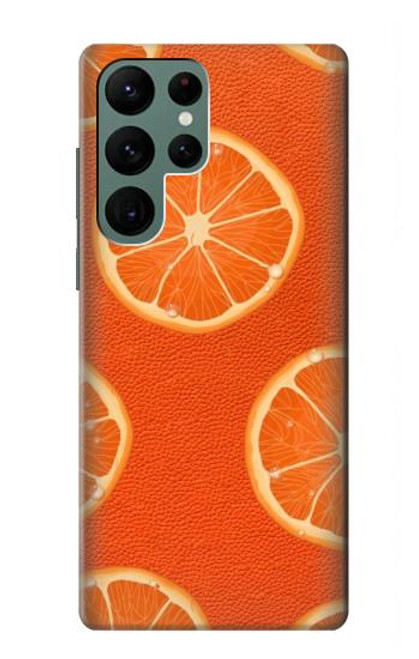 W3946 Seamless Orange Pattern Funda Carcasa Case y Caso Del Tirón Funda para Samsung Galaxy S22 Ultra