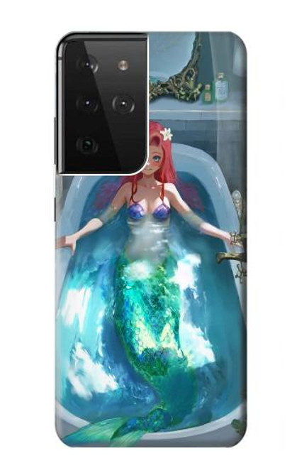 W3911 Cute Little Mermaid Aqua Spa Funda Carcasa Case y Caso Del Tirón Funda para Samsung Galaxy S21 Ultra 5G