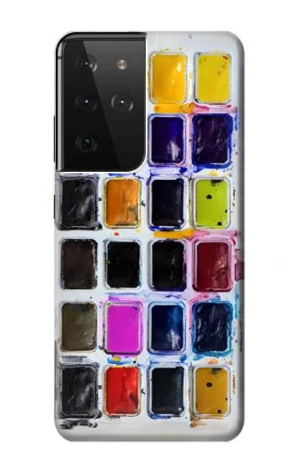 W3956 Watercolor Palette Box Graphic Funda Carcasa Case y Caso Del Tirón Funda para Samsung Galaxy S21 Ultra 5G