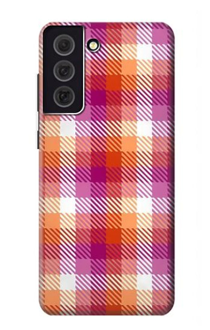 W3941 LGBT Lesbian Pride Flag Plaid Funda Carcasa Case y Caso Del Tirón Funda para Samsung Galaxy S21 FE 5G