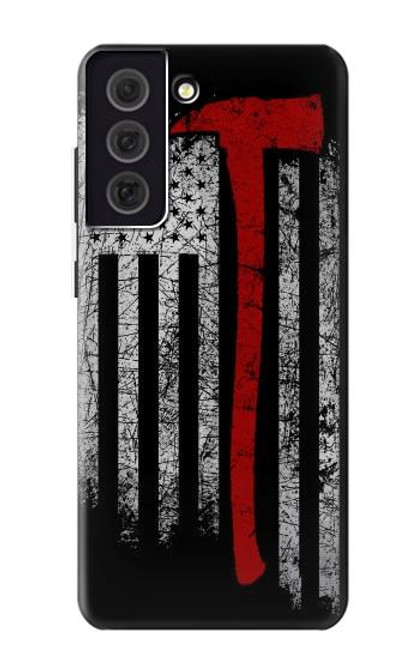 W3958 Firefighter Axe Flag Funda Carcasa Case y Caso Del Tirón Funda para Samsung Galaxy S21 FE 5G