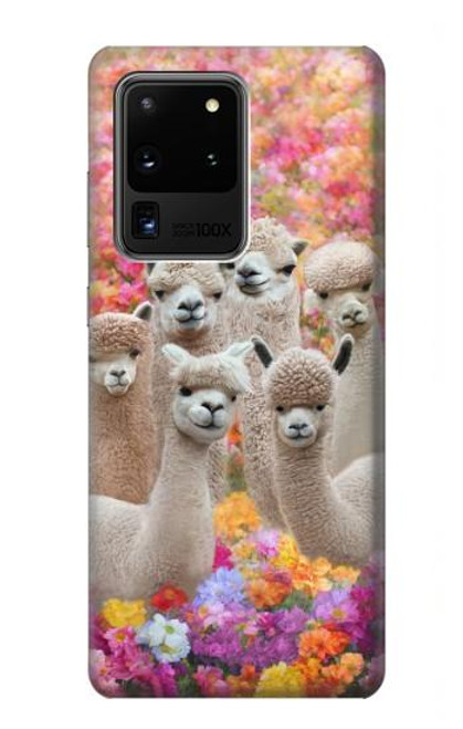 W3916 Alpaca Family Baby Alpaca Funda Carcasa Case y Caso Del Tirón Funda para Samsung Galaxy S20 Ultra
