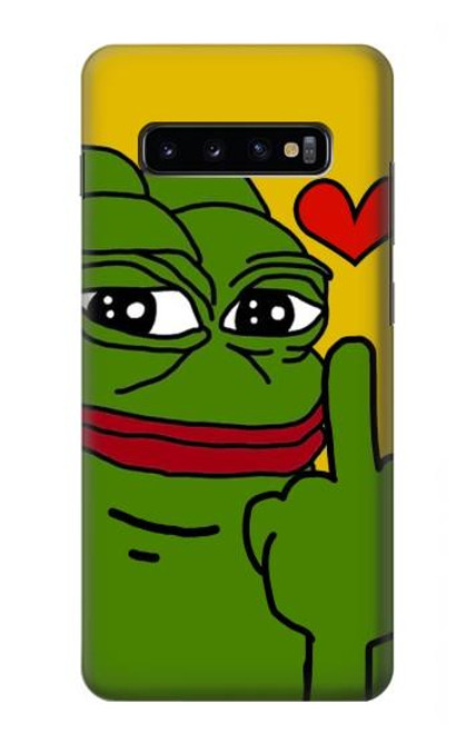 W3945 Pepe Love Middle Finger Funda Carcasa Case y Caso Del Tirón Funda para Samsung Galaxy S10 Plus