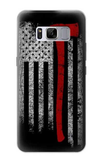 W3958 Firefighter Axe Flag Funda Carcasa Case y Caso Del Tirón Funda para Samsung Galaxy S8