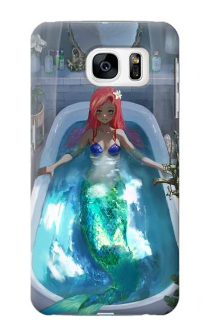 W3912 Cute Little Mermaid Aqua Spa Funda Carcasa Case y Caso Del Tirón Funda para Samsung Galaxy S7