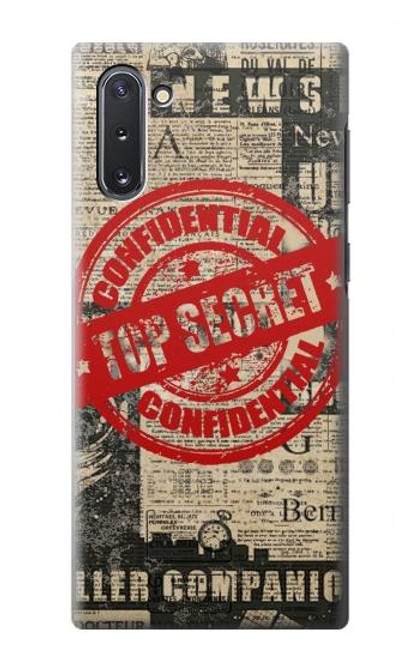 W3937 Text Top Secret Art Vintage Funda Carcasa Case y Caso Del Tirón Funda para Samsung Galaxy Note 10
