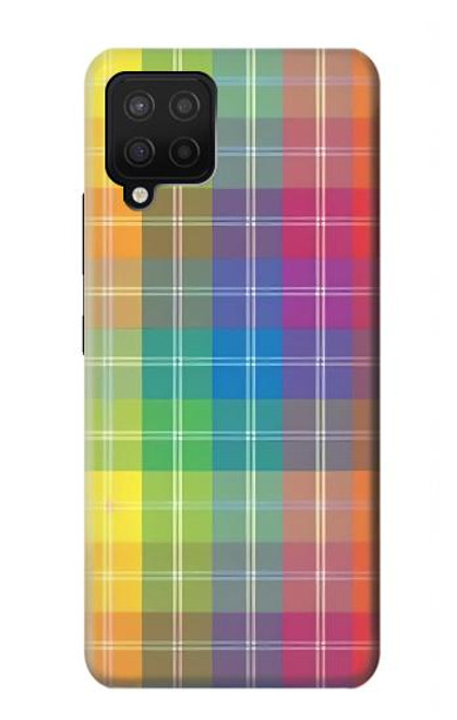 W3942 LGBTQ Rainbow Plaid Tartan Funda Carcasa Case y Caso Del Tirón Funda para Samsung Galaxy A12