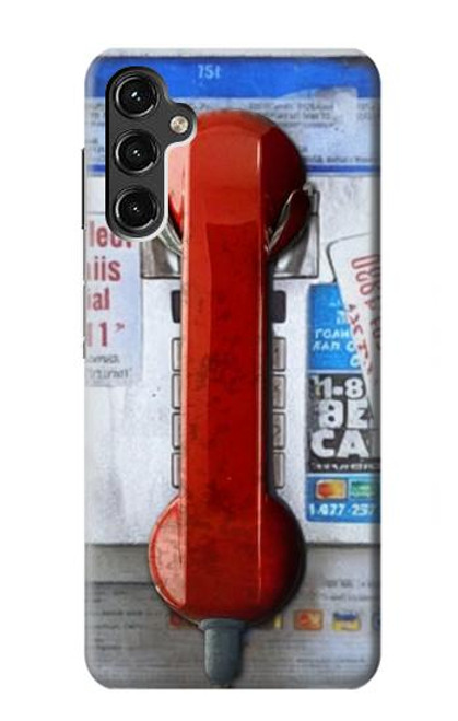 W3925 Collage Vintage Pay Phone Funda Carcasa Case y Caso Del Tirón Funda para Samsung Galaxy A14 5G