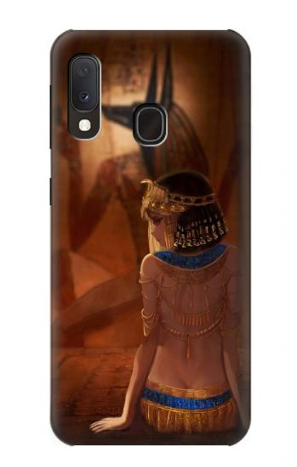 W3919 Egyptian Queen Cleopatra Anubis Funda Carcasa Case y Caso Del Tirón Funda para Samsung Galaxy A20e