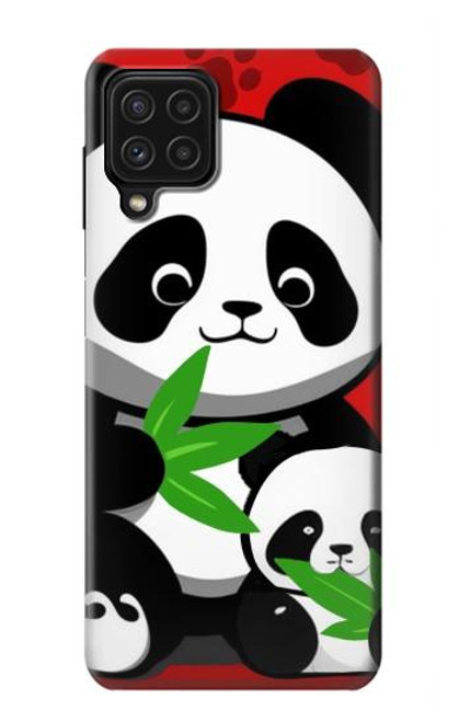 W3929 Cute Panda Eating Bamboo Funda Carcasa Case y Caso Del Tirón Funda para Samsung Galaxy A22 4G