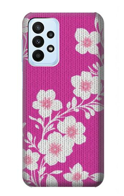 W3924 Cherry Blossom Pink Background Funda Carcasa Case y Caso Del Tirón Funda para Samsung Galaxy A23