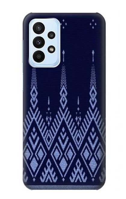 W3950 Textile Thai Blue Pattern Funda Carcasa Case y Caso Del Tirón Funda para Samsung Galaxy A23