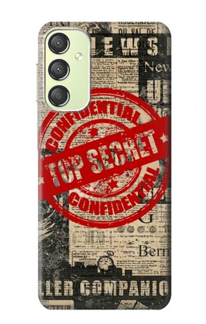 W3937 Text Top Secret Art Vintage Funda Carcasa Case y Caso Del Tirón Funda para Samsung Galaxy A24 4G