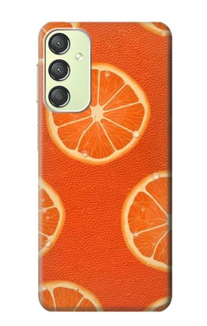 W3946 Seamless Orange Pattern Funda Carcasa Case y Caso Del Tirón Funda para Samsung Galaxy A24 4G