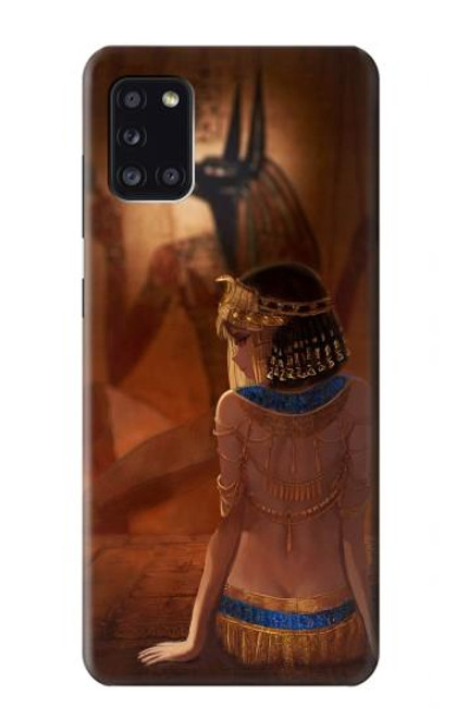 W3919 Egyptian Queen Cleopatra Anubis Funda Carcasa Case y Caso Del Tirón Funda para Samsung Galaxy A31