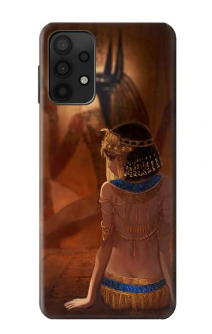 W3919 Egyptian Queen Cleopatra Anubis Funda Carcasa Case y Caso Del Tirón Funda para Samsung Galaxy A32 5G