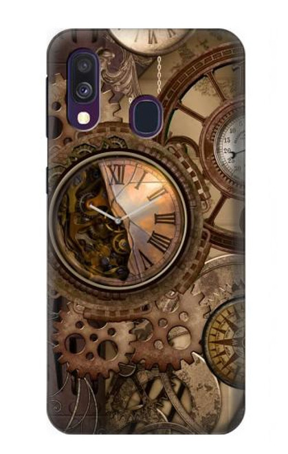 W3927 Compass Clock Gage Steampunk Funda Carcasa Case y Caso Del Tirón Funda para Samsung Galaxy A40