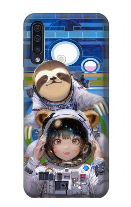 W3915 Raccoon Girl Baby Sloth Astronaut Suit Funda Carcasa Case y Caso Del Tirón Funda para Samsung Galaxy A50