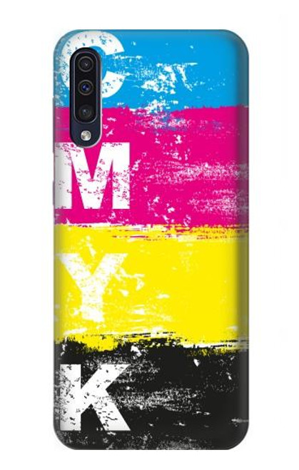 W3930 Cyan Magenta Yellow Key Funda Carcasa Case y Caso Del Tirón Funda para Samsung Galaxy A50