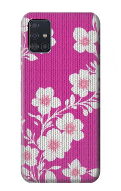 W3924 Cherry Blossom Pink Background Funda Carcasa Case y Caso Del Tirón Funda para Samsung Galaxy A51 5G