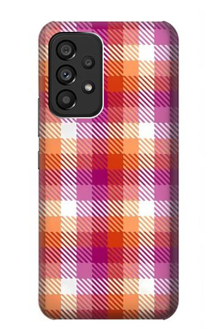 W3941 LGBT Lesbian Pride Flag Plaid Funda Carcasa Case y Caso Del Tirón Funda para Samsung Galaxy A53 5G