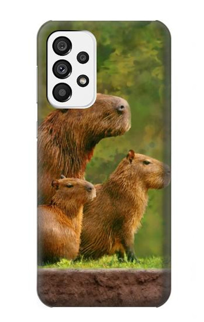 W3917 Capybara Family Giant Guinea Pig Funda Carcasa Case y Caso Del Tirón Funda para Samsung Galaxy A73 5G