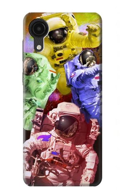 W3914 Colorful Nebula Astronaut Suit Galaxy Funda Carcasa Case y Caso Del Tirón Funda para Samsung Galaxy A03 Core